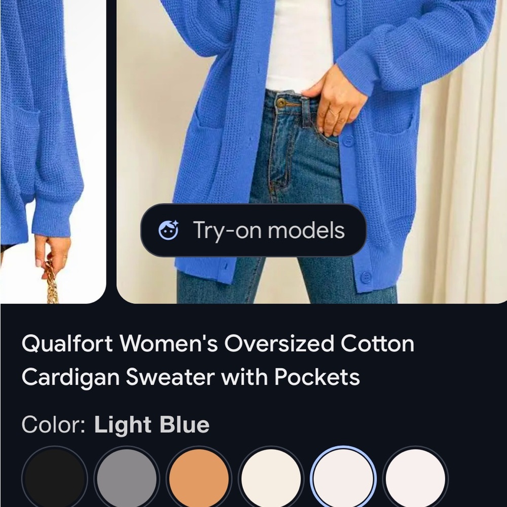 Cardigan dark sky blue mid thigh